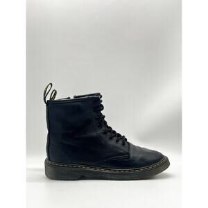 Dr. Martens Boots L5 M4 1460J Black Leather Lace Up With Side Zip Youth